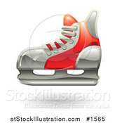 Vector Illustration of a Red Hockey Ice Skate by AtStockIllustration