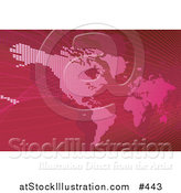 Vector Illustration of a Red Map of the Americas and Europe by AtStockIllustration