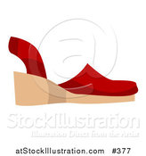 Vector Illustration of a Red Sandal Shoe by AtStockIllustration