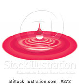 Vector Illustration of a Red Waterdrop and Ripples by AtStockIllustration