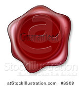 Vector Illustration of a Red Wax Seal Stamped with Guaranteed Text by AtStockIllustration