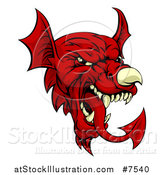 Vector Illustration of a Red Welsh Dragon Mascot by AtStockIllustration