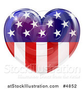 Vector Illustration of a Reflective American Flag Heart by AtStockIllustration