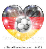 Vector Illustration of a Reflective German Flag Heart and Soccer Ball by AtStockIllustration