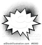 Vector Illustration of a Retro Black and White Pop Art Comic Styled Speech Balloon by AtStockIllustration