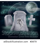 Vector Illustration of a Rip Dead Republican Politics Tombstone and Full Moon by AtStockIllustration