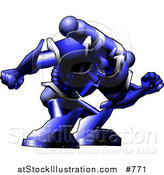 Vector Illustration of a Robotic Space Soldier Man in an Armoured Uniform by AtStockIllustration
