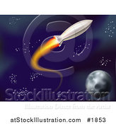 Vector Illustration of a Rocket Shooting Through Outer Space by AtStockIllustration