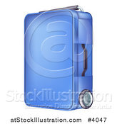 Vector Illustration of a Rolling Blue Suitcase by AtStockIllustration
