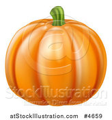 Vector Illustration of a Round Orange Pumpkin by AtStockIllustration