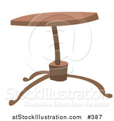 Vector Illustration of a Round Wooden Coffee Table by AtStockIllustration
