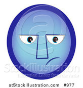 Vector Illustration of a Sad Emoticon with the Blues by AtStockIllustration