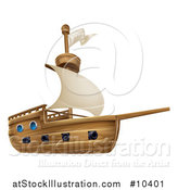 Vector Illustration of a Sailing Galleon Ship by AtStockIllustration