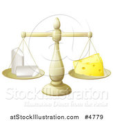 Vector Illustration of a Scale Balancing Chalk and Cheese by AtStockIllustration