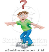 Vector Illustration of a Scared and Confused Caucasian Man by AtStockIllustration