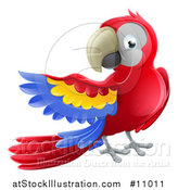 Vector Illustration of a Scarlet Macaw Parrot Presenting to the Left by AtStockIllustration