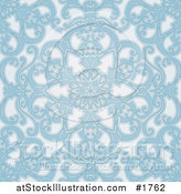 Vector Illustration of a Seamless Blue Geometric Floral Background by AtStockIllustration