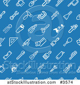 Vector Illustration of a Seamless Blue Tool Background by AtStockIllustration