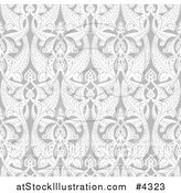 Vector Illustration of a Seamless Grayscale Art Nouveau Pattern by AtStockIllustration