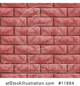 Vector Illustration of a Seamless Red Brick Wall Texture Background by AtStockIllustration