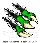 Vector Illustration of a Sharp Green Claws Shredding Through Metal by AtStockIllustration