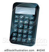 Vector Illustration of a Shiny Black Calculator by AtStockIllustration