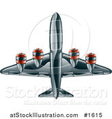 Vector Illustration of a Shiny Black Commercial Airliner Plane by AtStockIllustration