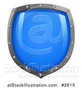 Vector Illustration of a Shiny Blue Shield with Silver Edges by AtStockIllustration