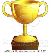 Vector Illustration of a Shiny Gold Trophy Cup on a Pedestal by AtStockIllustration