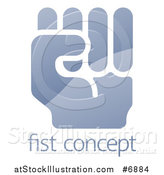 Vector Illustration of a Shiny Gradient Fisted Hand over Sample Text by AtStockIllustration