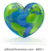 Vector Illustration of a Shiny Heart Shaped Earth by AtStockIllustration