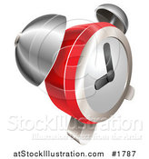 Vector Illustration of a Shiny Red and Chrome Bell Alarm Clock by AtStockIllustration