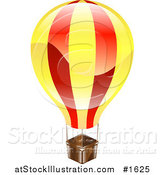 Vector Illustration of a Shiny Red and Yellow Hot Air Balloon by AtStockIllustration
