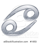 Vector Illustration of a Shiny Silver Cancer Zodiac Astrology Symbol by AtStockIllustration