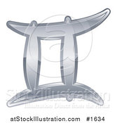 Vector Illustration of a Shiny Silver Gemini Zodiac Astrology Symbol by AtStockIllustration