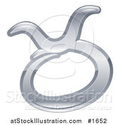 Vector Illustration of a Shiny Silver Taurus Zodiac Astrology Symbol by AtStockIllustration