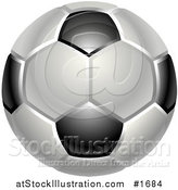 Vector Illustration of a Shiny White and Black Soccer Ball or Football by AtStockIllustration