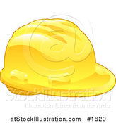 Vector Illustration of a Shiny Yellow Construction Hardhat by AtStockIllustration