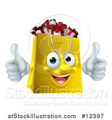 Vector Illustration of a Shopping Bag Mascot Full of Christmas Gifts by AtStockIllustration