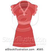 Vector Illustration of a Short Pink Ladies Dress by AtStockIllustration