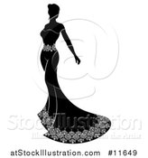 Vector Illustration of a Silhouetted Black and White Bride by AtStockIllustration