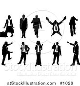 Vector Illustration of a Silhouetted Business People Collection Version 4 by AtStockIllustration