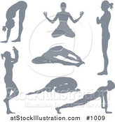 Vector Illustration of a Silhouetted Yoga Women Version 3 by AtStockIllustration