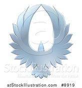 Vector Illustration of a Silver Eagle Forming an Oval with Its Wings by AtStockIllustration