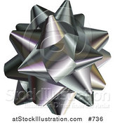 Vector Illustration of a Silver Gift Bow by AtStockIllustration