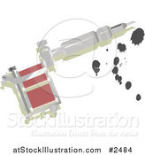 Vector Illustration of a Silver Tattoo Gun with Ink by AtStockIllustration