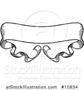 Vector Illustration of a Sketched or Etched Styled Black and White Scroll Banner by AtStockIllustration