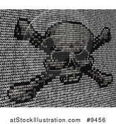Vector Illustration of a Skull and Crossbones Made of Binary Code by AtStockIllustration