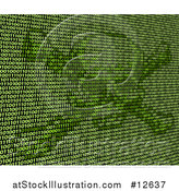 Vector Illustration of a Skull and Crossbones Made of Green Binary Code by AtStockIllustration