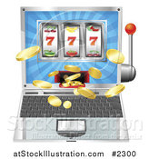 Vector Illustration of a Slot Machine Laptop by AtStockIllustration